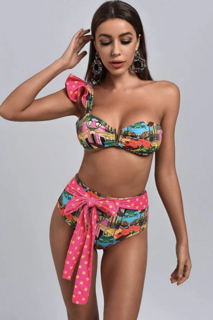 Pink Ruffled Bonnie Bikini - Fiesta Resortwear