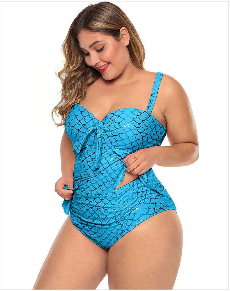 Sea Shell Plus Size Tankini : Blue - Fiesta Resortwear 