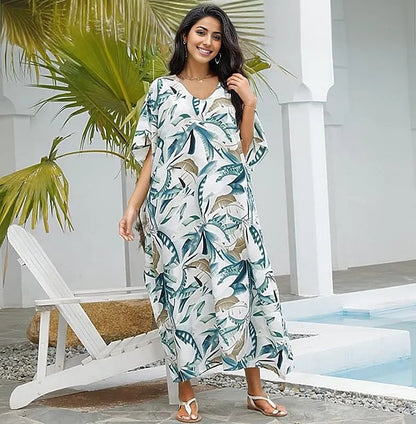 Leafy Kaftan Cover Up - Fiesta Resortwear