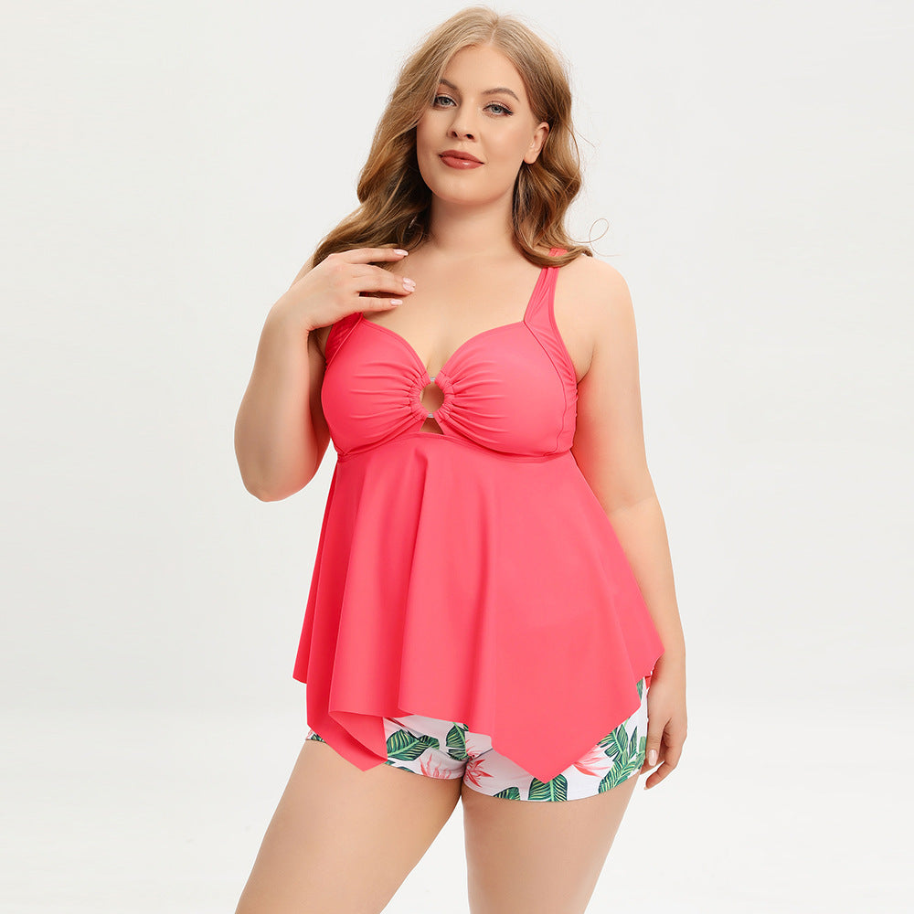 Monas Plus Size Tankini: Pink - Fiesta Resortwear 