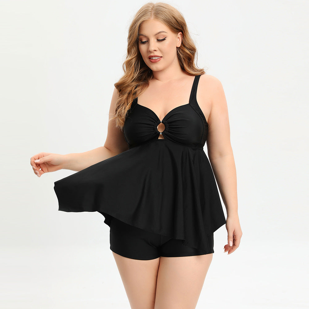 Monas Plus Size Tankini: Black - Fiesta Resortwear 