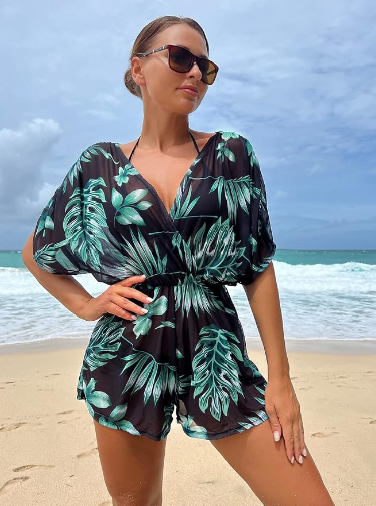 Jermy Basic Green Bikini With Coverup