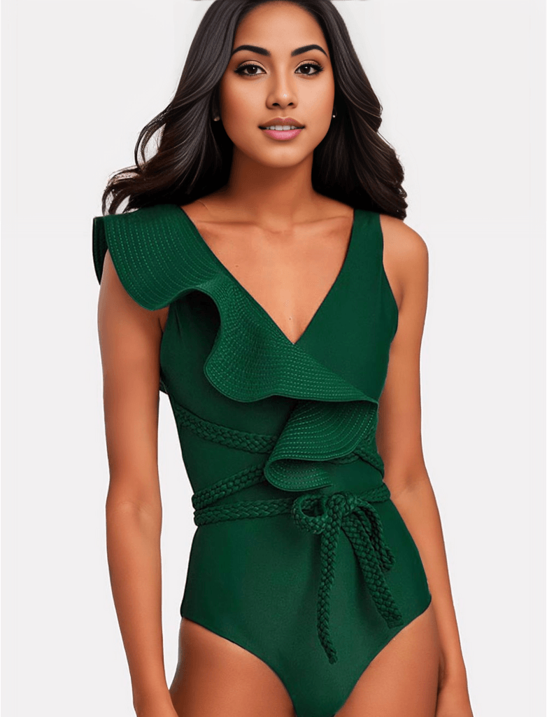 Braided Swimsuit: Green - Fiesta Resortwear 