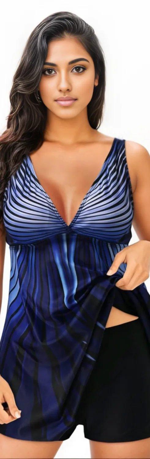 Marlet Tankini: Blue - Fiesta Resortwear