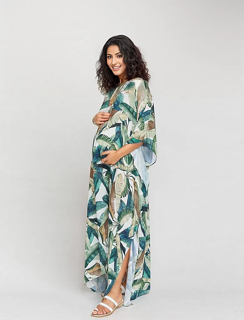 Leafy Kaftan Cover Up - Fiesta Resortwear 