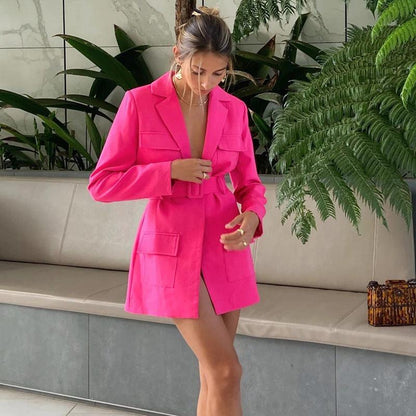 Sophie Blazer Dress: Pink - Fiesta Resortwear 