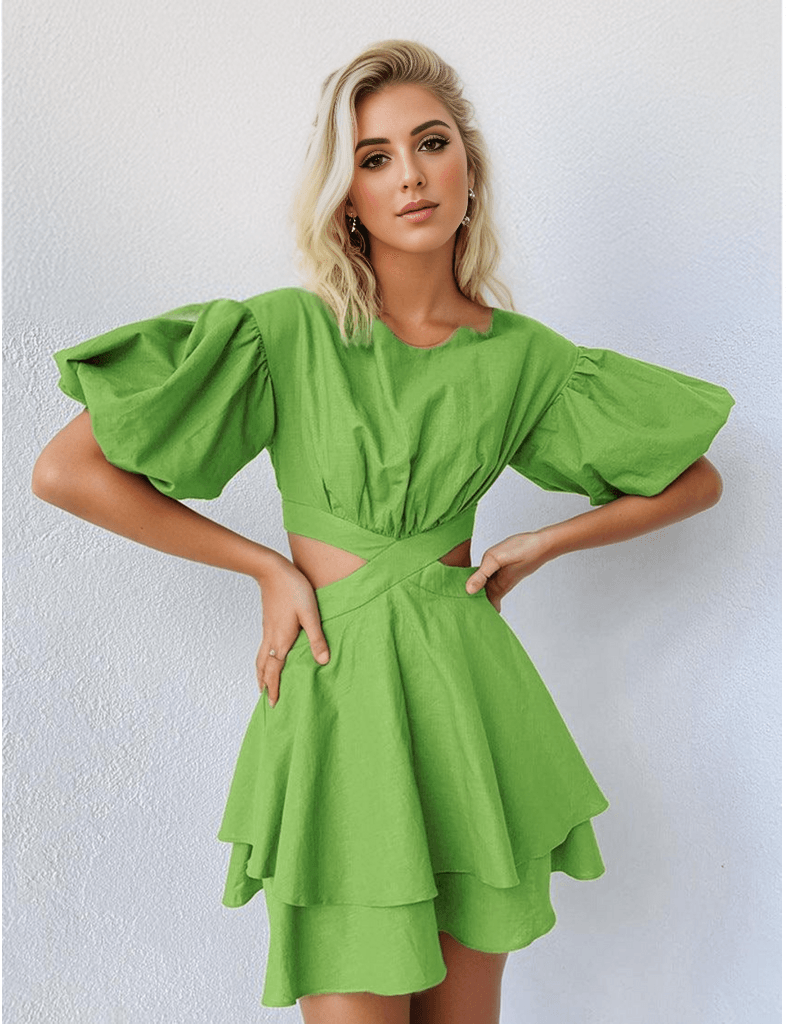 Wellington Dress: Lime Green - Fiesta Resortwear 