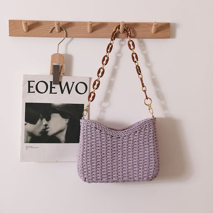 Woven Mavel Bag: Purple - Fiesta Resortwear 